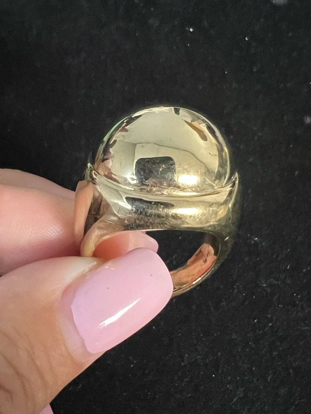 925 STERLING SILVER / GOLD OVER STATEMENT RING. Electroform